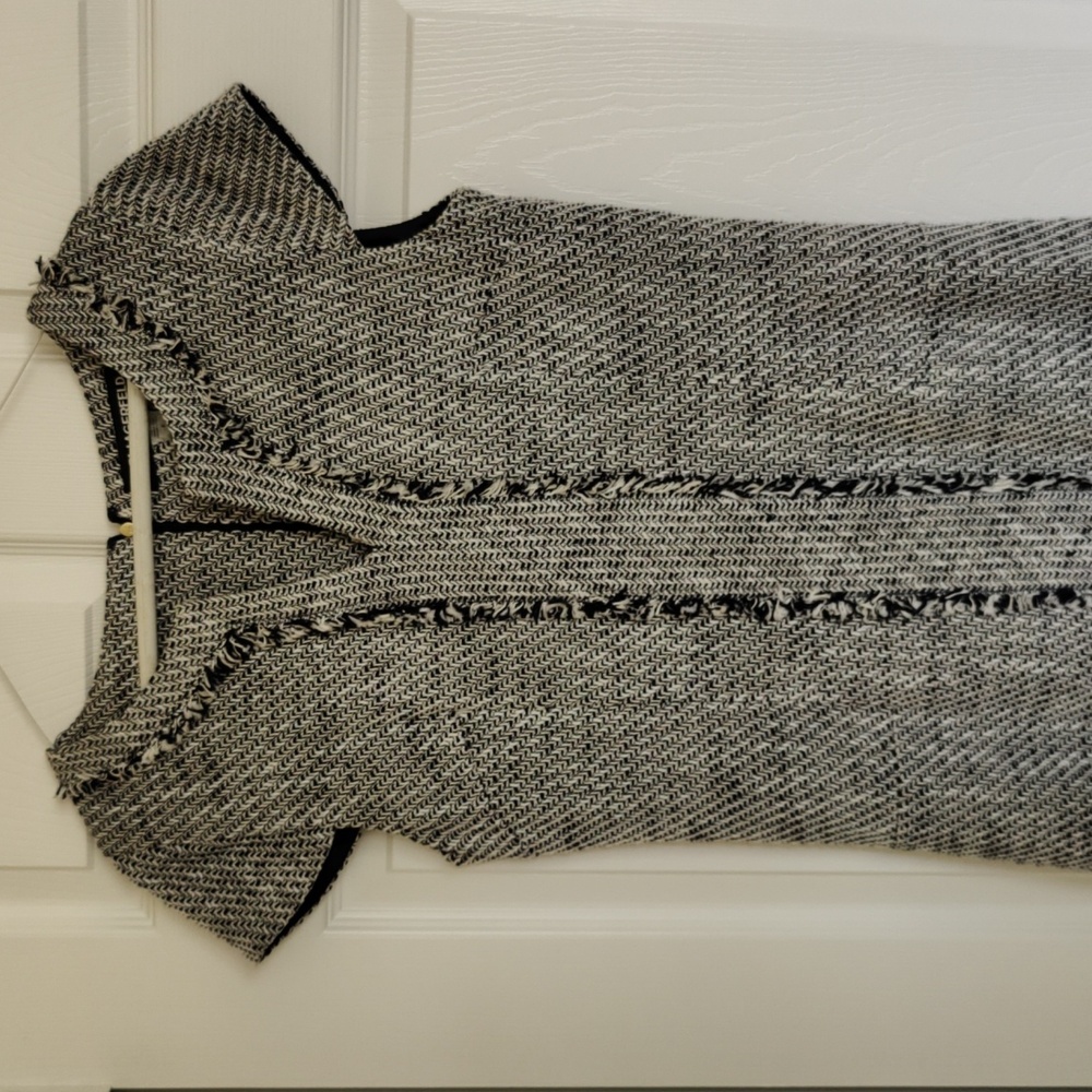 Karl Lagerfeld Monochrome Knit Pattern Dress